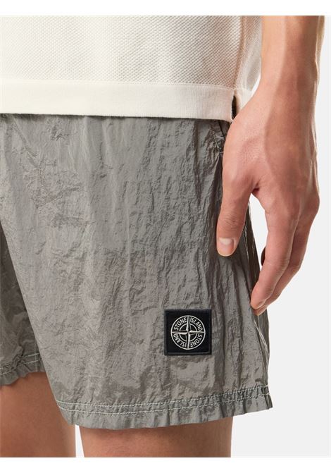 b100003 shorts man military pearl grey STONE ISLAND | L1S15 B100004 S0043V0061